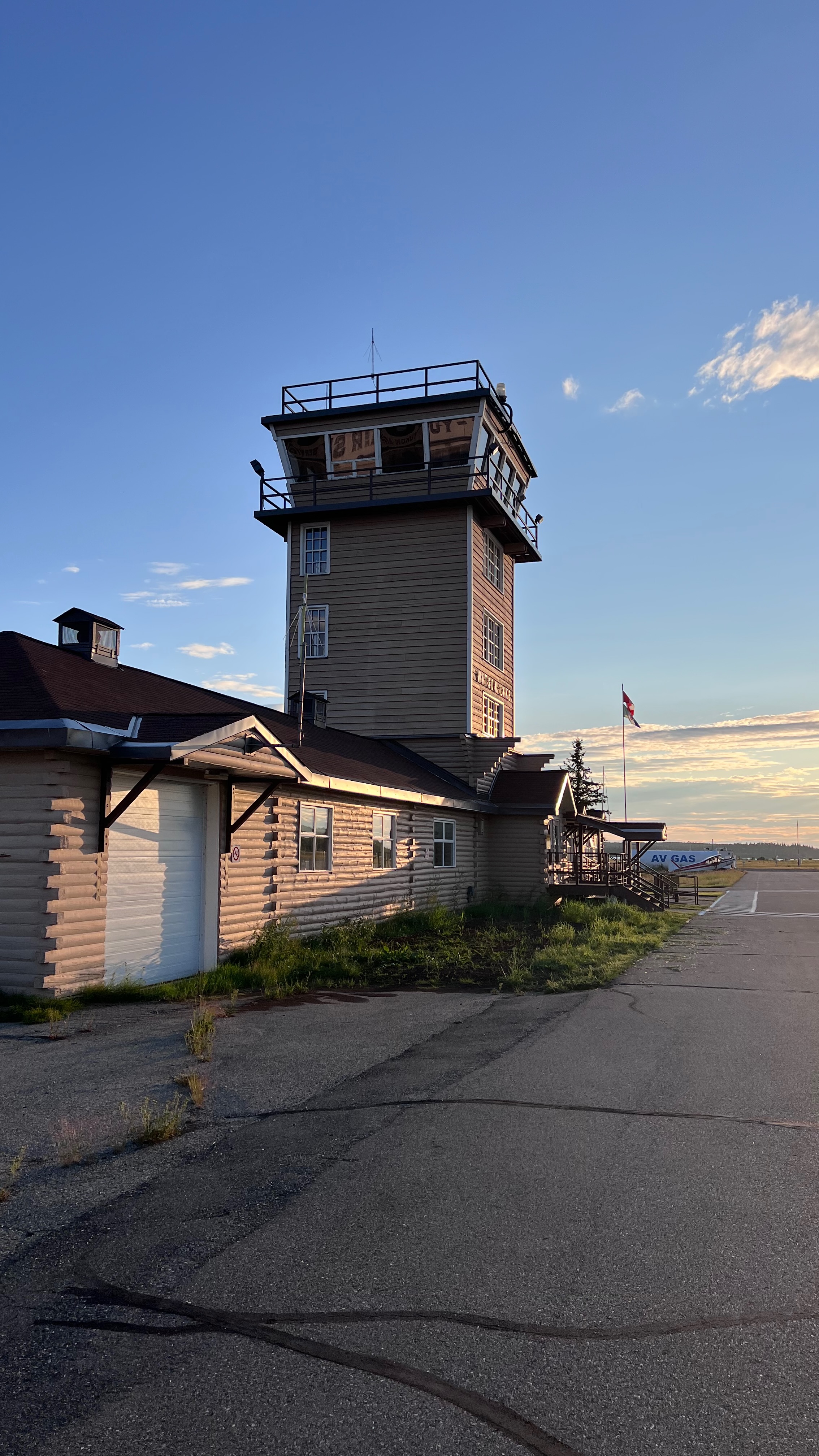Watson Lake tower at sunset