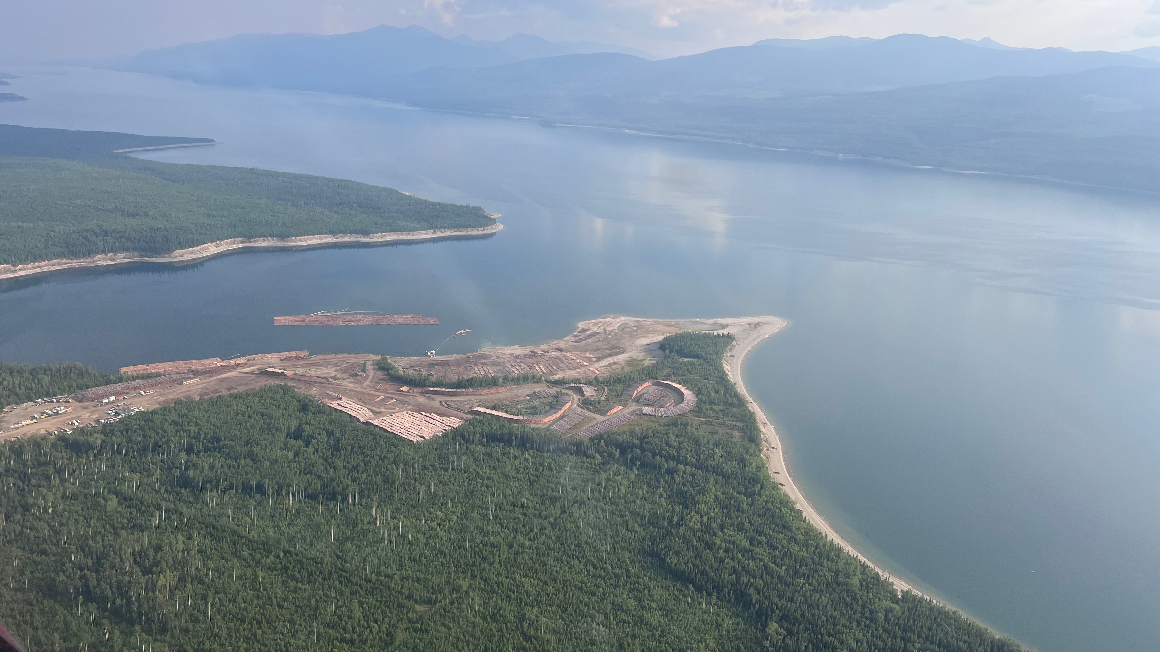 Williston Lake in the trench, approaching Mackenzie