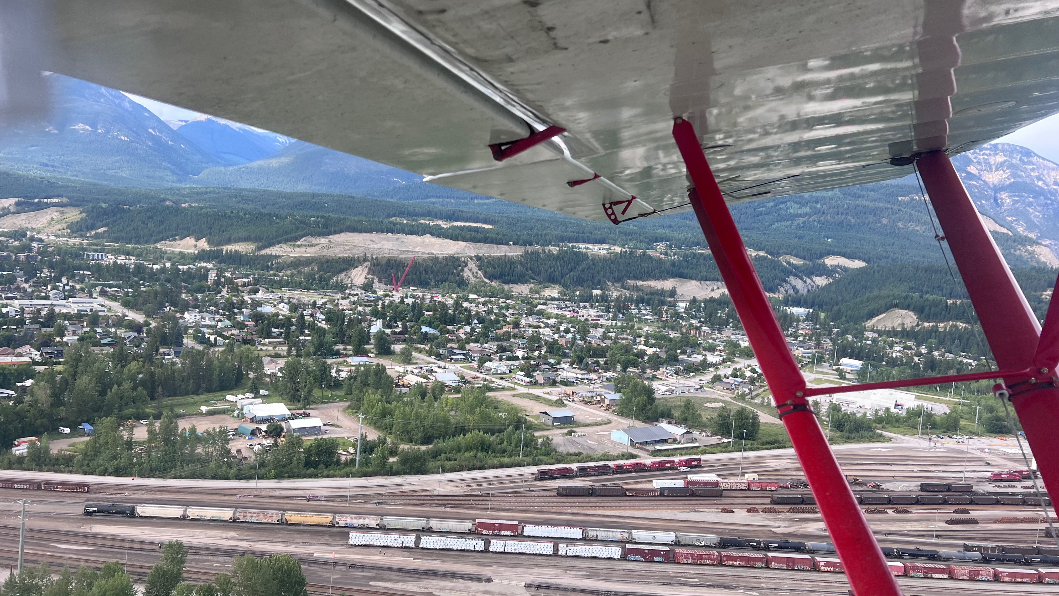 Overhead Golden and the rail yard