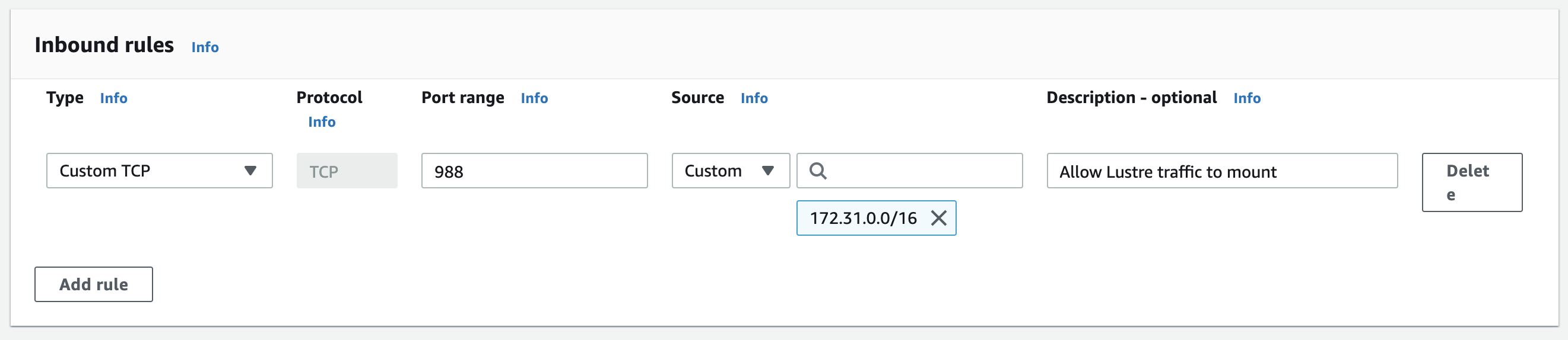 Inbound Rule