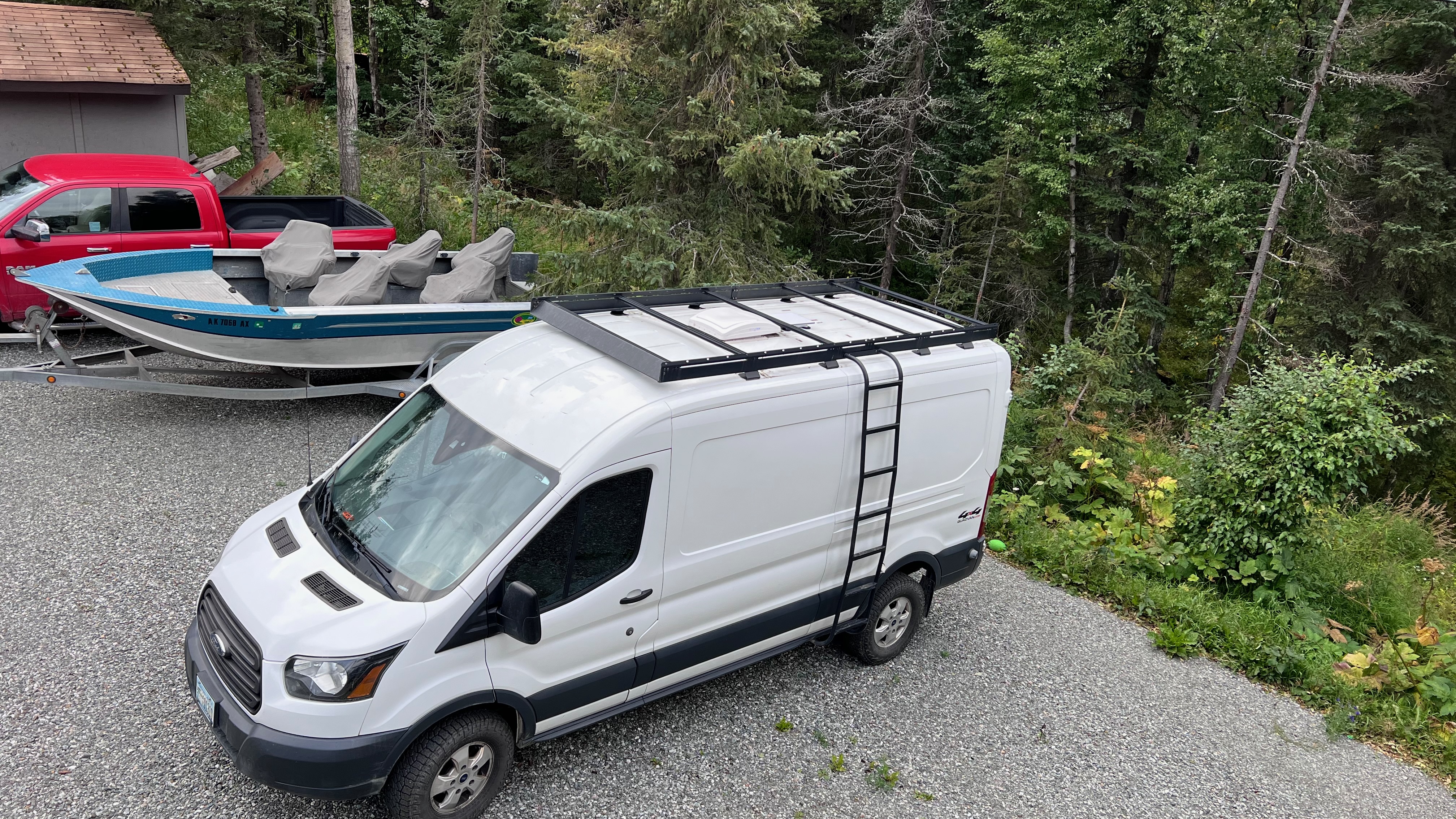 Starlink installed on the roof of the van